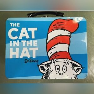 RARE Dr. Seuss The Cat In The Hat Vandor Tote Tin Lunch Box 9” X 7” X 3.5”